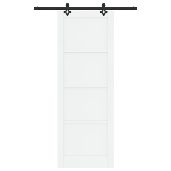 Porta Deslizante  com Conjunto de Hardware 'ORKDAL'Madeira Sólida Branca M 4