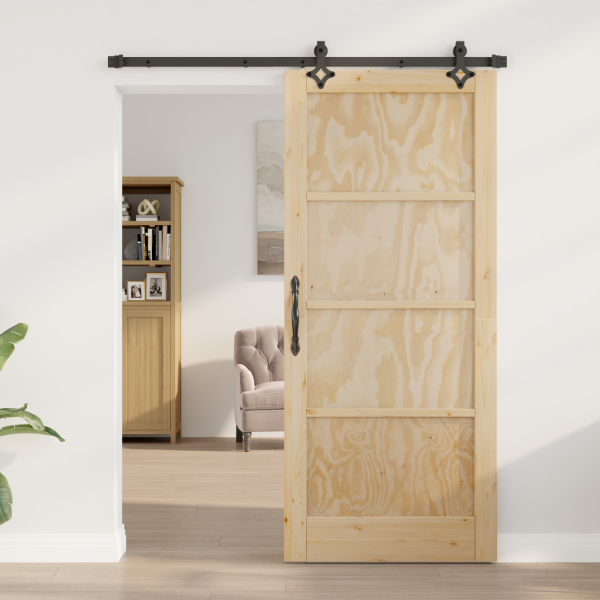 Puerta deslizante con herrajes 'ORKDAL'de madera maciza de pino M 3