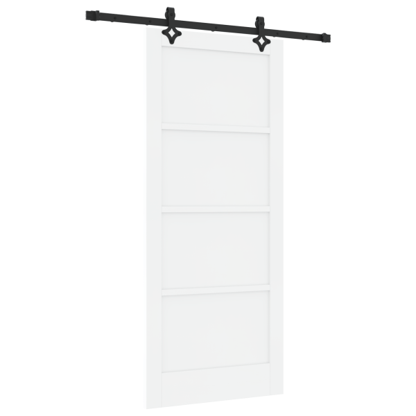 Puerta Deslizante con Set de Hardware 'ORKDAL'Madera Sólida de Pino Blanca M 2