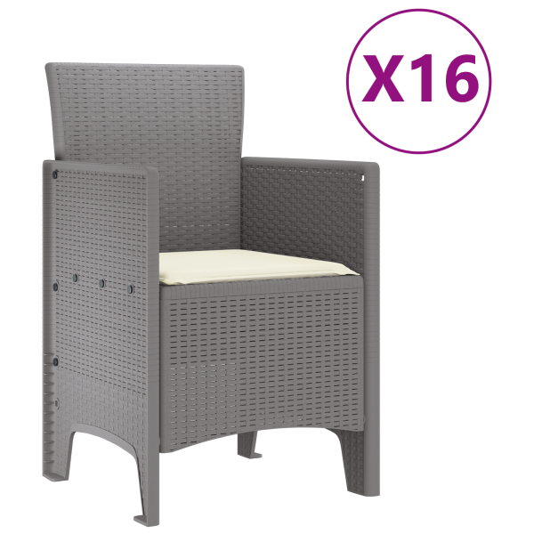 Conjunto de Jantar para o Jardim 17 pcs Cinzento-claro Largo M 5