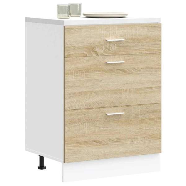 Mueble bajo de cocina “Lyon” de roble sonoma D