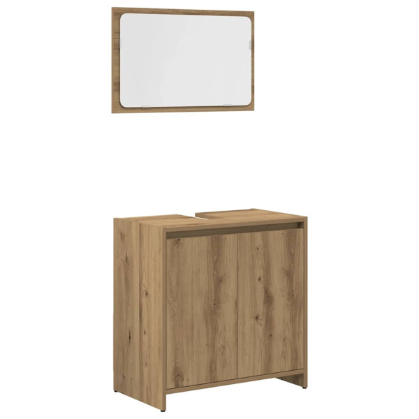 Juego de muebles baño 3 piezas madera ingeniería roble artisan M 5