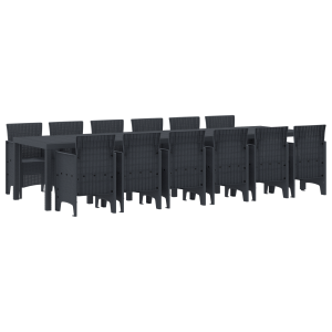 Conjunto de Jantar de Jardim 13 pcs Antracite 12 Lugares H