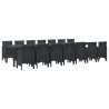 Conjunto de Jantar para Jardim 15 pcs Antracite Grande Plástico 2