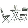 Conjunto de Bistro Plegable de 3 Piezas  Verde Oscuro Acero 3