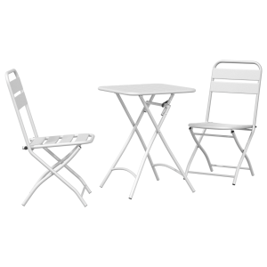 Conjunto de Bistro Plegable de 3 Piezas  Blanco Acero H