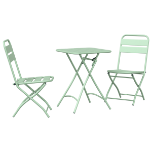 Juego de Bistro Plegable de 3 Piezas VidaXL Verde Menta Acero H