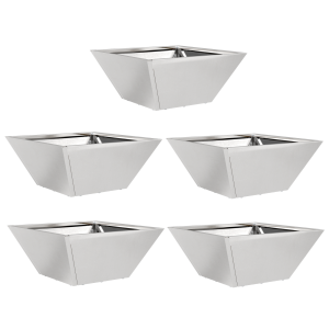Maceteros de Jardín 5 pcs 35x35x15 cm Acero Inoxidable H