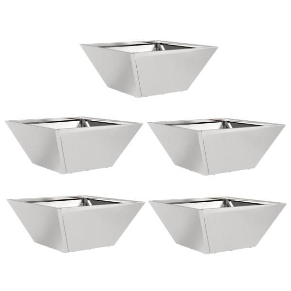 Maceteros de Jardín 5 pcs 35x35x15 cm Acero Inoxidable M 2
