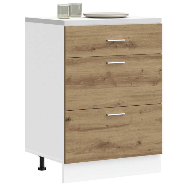 Mueble bajo de cocina “Lyon” roble artesanal D