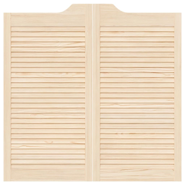 Puertas batientes diseño de lamas 1 par 100x100cm madera pino M 5