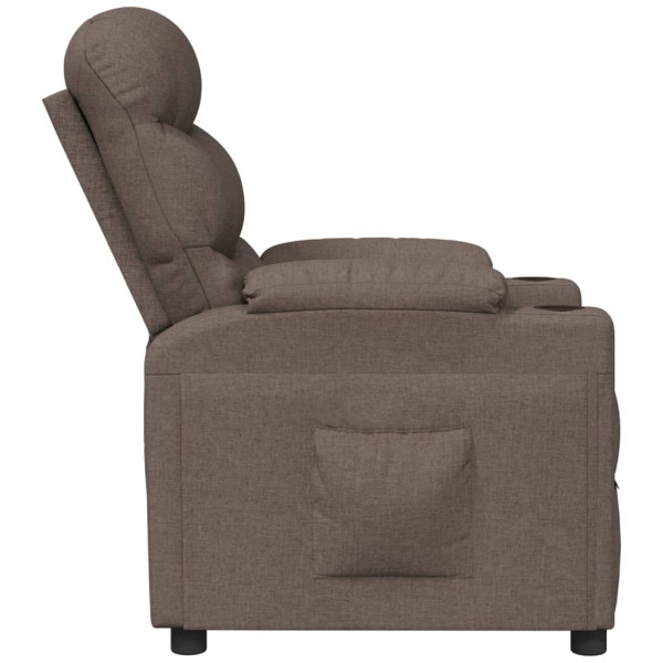 Sillón reclinable de tela gris taupe M 4