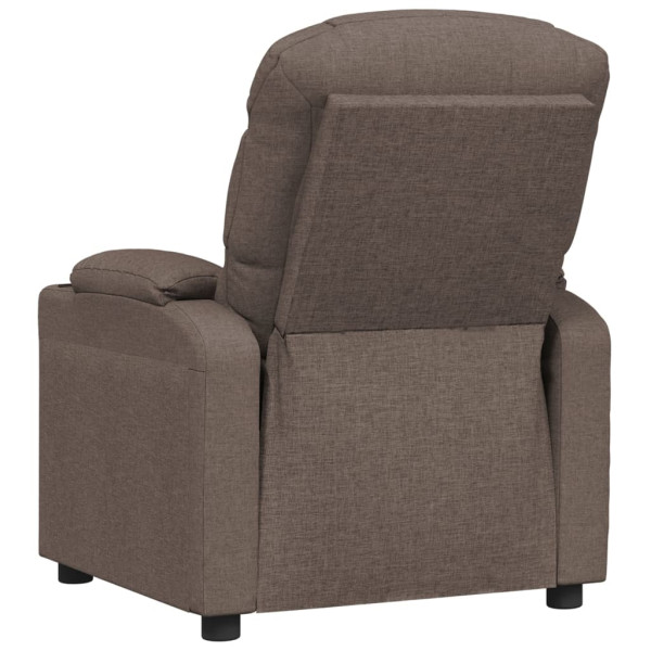 Sillón reclinable de tela gris taupe M 5
