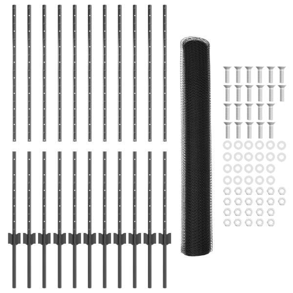 Juego de cercas Set de 2 Gris Acero recubierto en polvo Estándar M 5