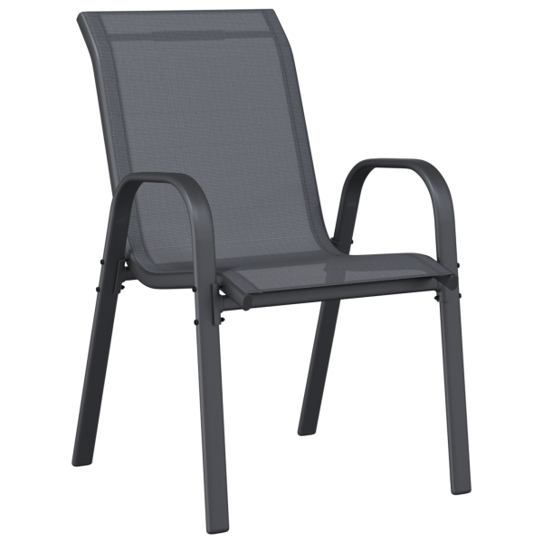 Conjunto Bistro de Jardim de 3 Peças Cinza Textilene e Aço M 5