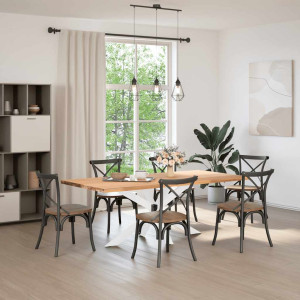 Pata de mesa de comedor forma araña blanca 150x78x(72-73) cm acero H