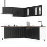 Mueble de cocina Porto negra 11 piezas madera contrachapada 1