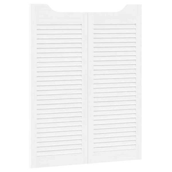Portas de batente design de persiana 1-Par 100x80 cm branco M 4