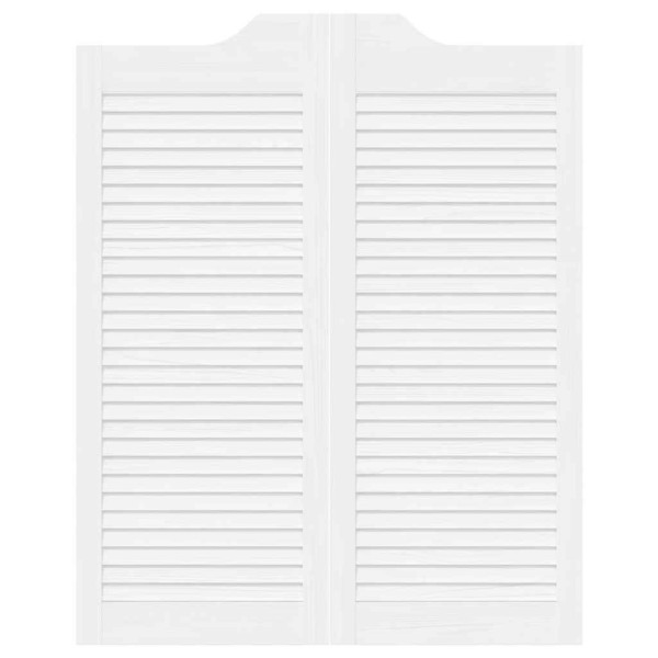 Puertas batientes diseño de lamas 1 par blanco 100x80 cm M 5