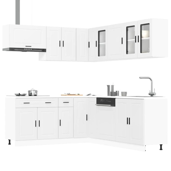 Mueble de cocina Porto blanco 11 piezas madera contrachapada D