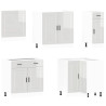Mueble cocina Porto blanco brillo 11 pzas madera contrachapada 4