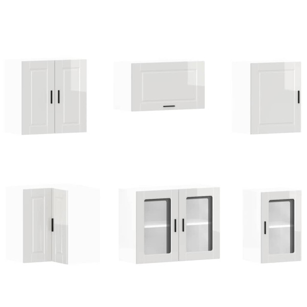 11 peças armário de cozinha conjunto Porto brilho branco M 5