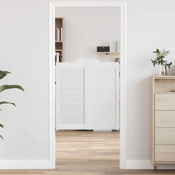 Puertas batientes diseño de lamas 1 par blanco 90x80 cm D