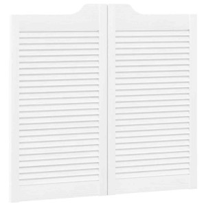 Puertas batientes diseño de lamas 1 par blanco 90x80 cm H