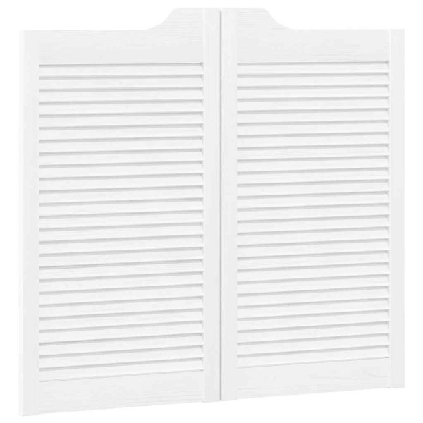 Portas de batente design de persiana 1-Par 90x80 cm branco M 2