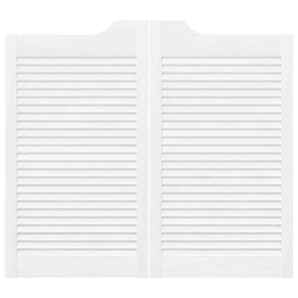 Portas de batente design de persiana 1-Par 90x80 cm branco M 5