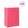 Bolsas de papel con asas 50 uds rosa 15x8x21 cm 1