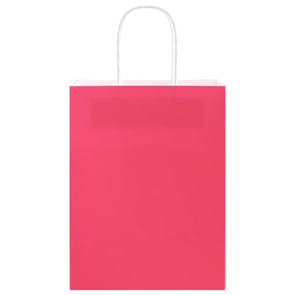 Bolsas de papel con asas 50 uds rosa 21x11x28 cm M 5