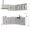 Mueble cocina Porto sonoma gris 11 pzas madera contrachapada 1
