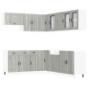 Mueble cocina Porto sonoma gris 11 pzas madera contrachapada 2