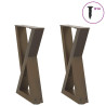 Pés para mesa de centro 2 peças aço natural 38x(42-43.3) cm aço 1