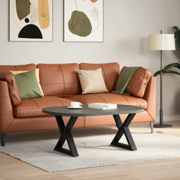 Pés para mesa de centro 2 peças preto 60x(42-43.3) cm aço M 3