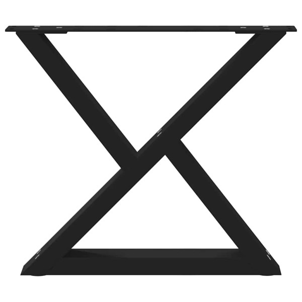 Pés para mesa de centro 2 peças preto 60x(42-43.3) cm aço M 5