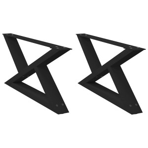 Patas para mesa de centro (2 unidades). color negro. 70 x (30-31.3) cm. acero H