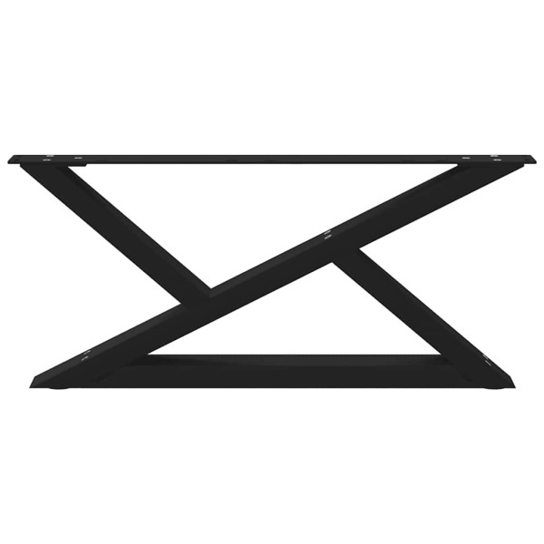 Pés para mesa de centro 2 peças. preto. 70x(30-31.3) cm. aço M 5