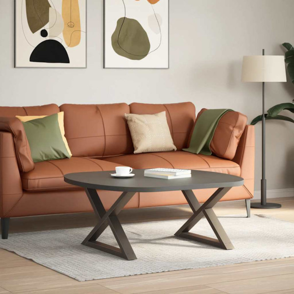 Pés para mesa de centro 2 peças aço natural 70x(42-43.3) cm aço M 3