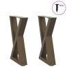 Pés para mesa de centro 2 peças aço natural 28x(42-43.3) cm aço 1