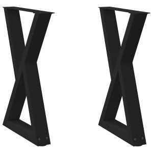 Pés para mesa de jantar 2 peças preto 60x(72-73.3) cm aço H