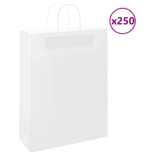 Bolsas de papel con asas 250 uds blanca 32x12x42 cm D