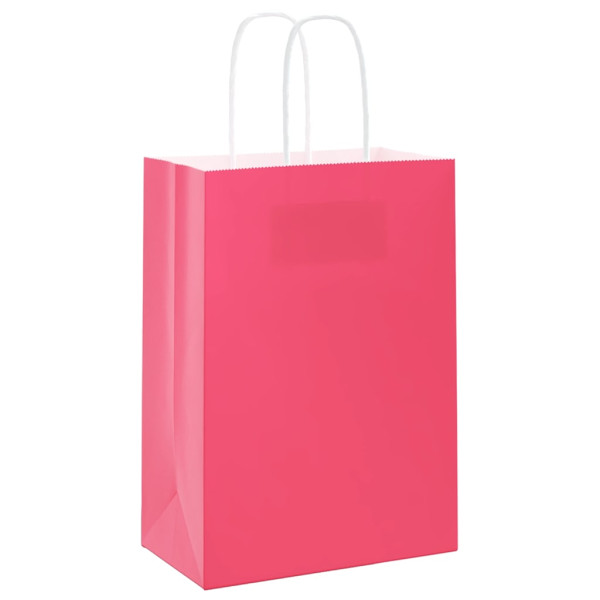 Bolsas de papel con asas 250 uds rosa 15x8x21 cm M 4