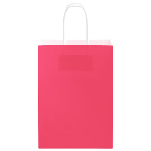 Bolsas de papel con asas 250 uds rosa 15x8x21 cm M 5