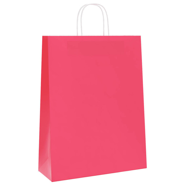 Bolsas de papel con asas 250 uds rosa 32x12x42 cm M 3