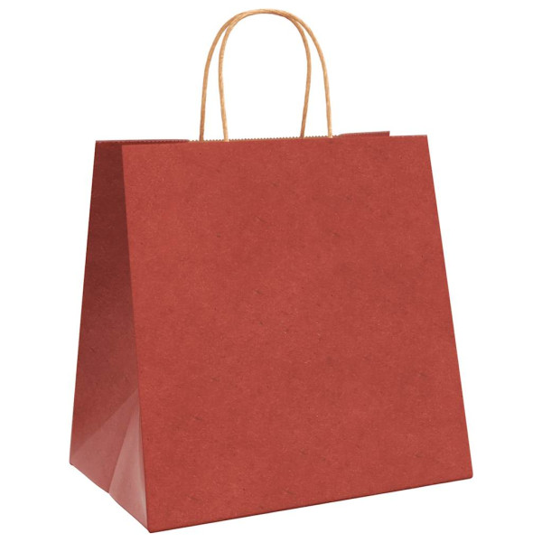 Bolsas de papel con asas 250 uds rojo 26x17x25 cm M 3