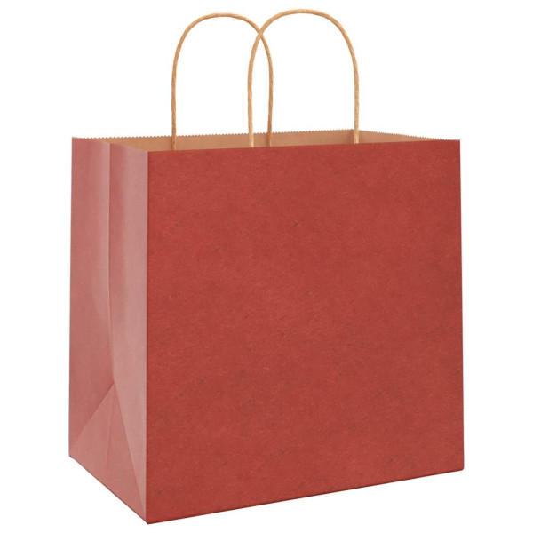 Bolsas de papel con asas 250 uds rojo 26x17x25 cm M 4