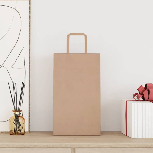 Bolsas de papel con asas 50 uds marrón 21x11x36 cm M 2
