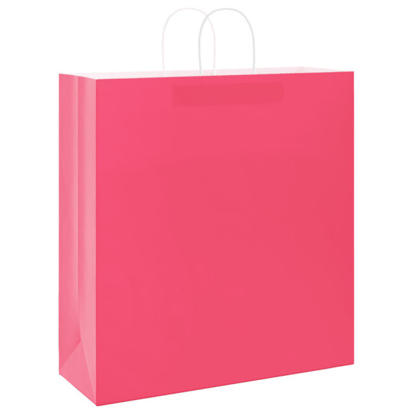 Bolsas de papel con asas 250 uds rosa 45x17x48 cm M 4